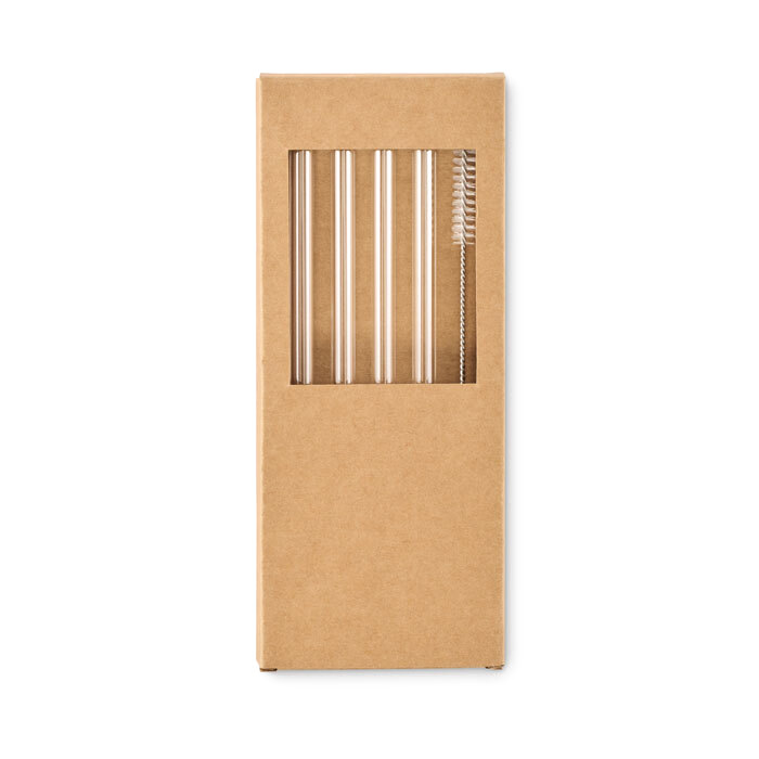 GLAW Pack Of Reusable Glass Straws