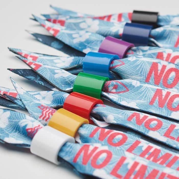 Custom branded fabric festival wristbands