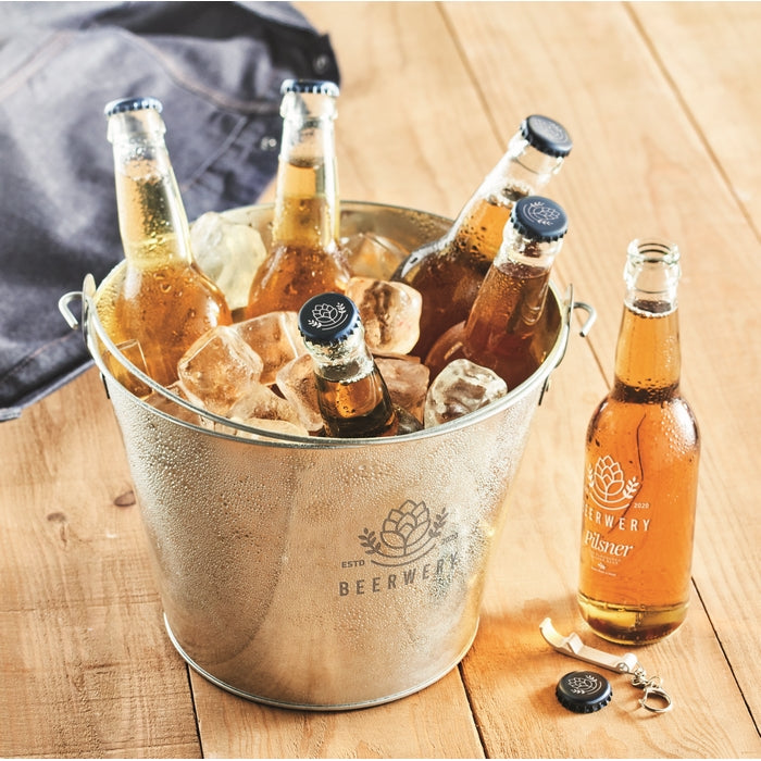 Custom branded whisky glass with reusable stone ice cubes