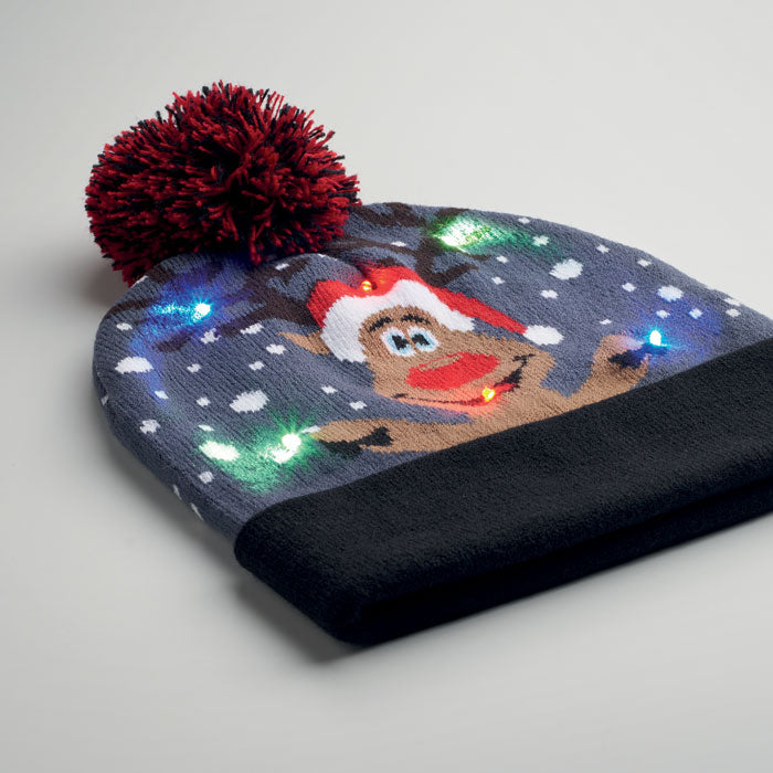 Christmas knitted hat with colourful LED lights