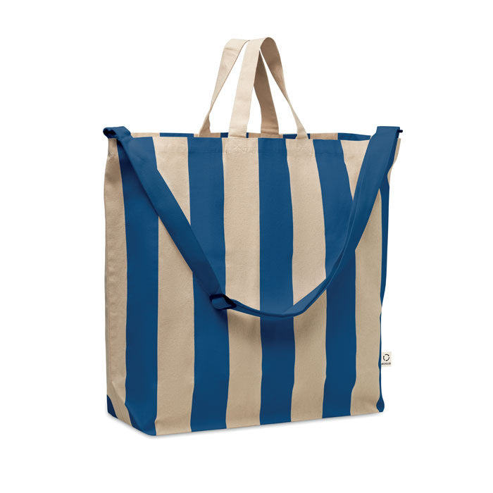 LAGUNA Extra Large Recycled Cotton Striped Beach Tote Bag In 280gsm