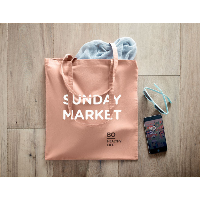 ZIMDE COLOUR Organic Cotton Shopping Tote Bag With Long Handles