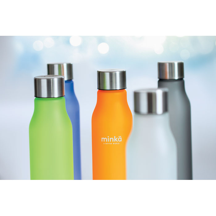 GLACIER RPET Drinking Bottle With Rubberised Finish (frosted transparent)