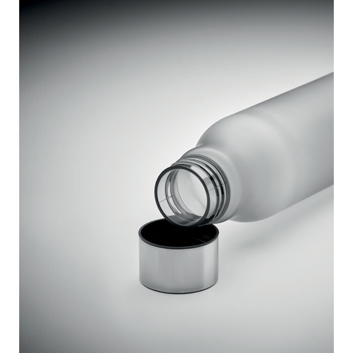 GLACIER RPET Drinking Bottle With Rubberised Finish (frosted transparent)