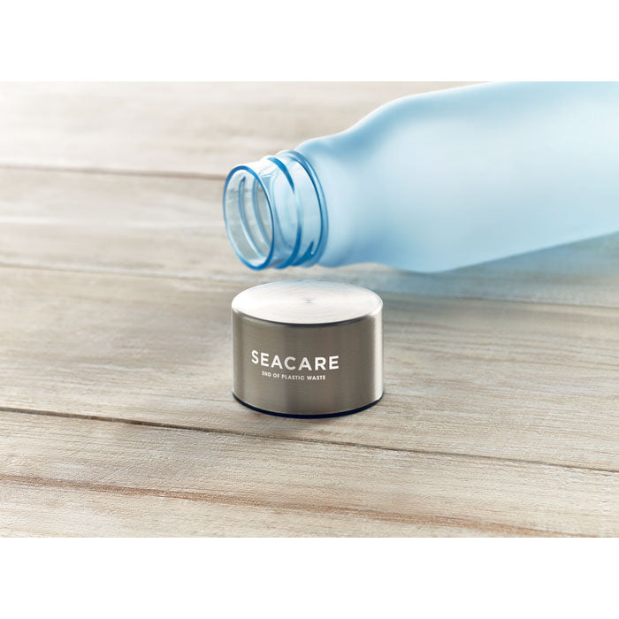 GLACIER RPET Drinking Bottle With Rubberised Finish (frosted transparent)