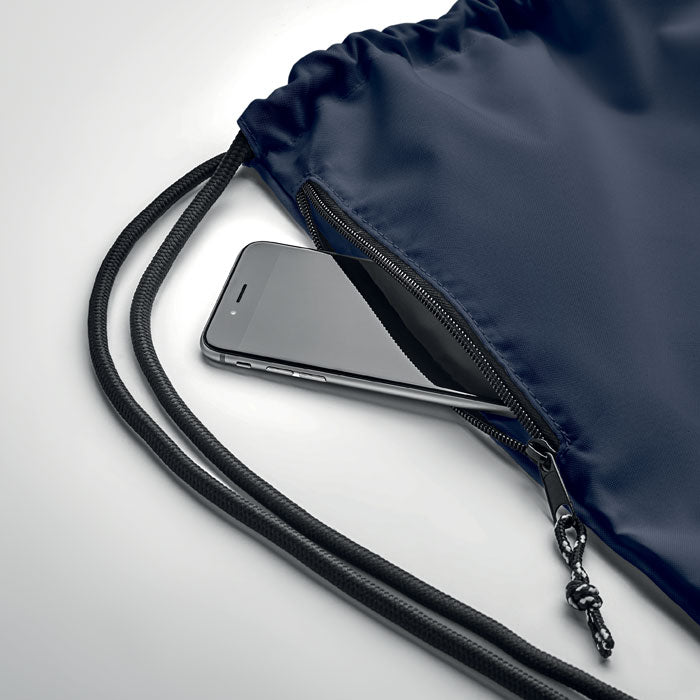 NIGHT Large Drawstring Bag With Side Zippered Outer Pocket
