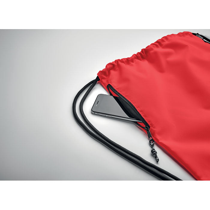 NIGHT Large Drawstring Bag With Side Zippered Outer Pocket