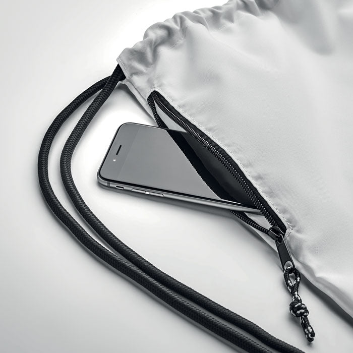 NIGHT Large Drawstring Bag With Side Zippered Outer Pocket