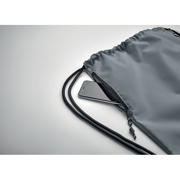NIGHT Large Drawstring Bag With Side Zippered Outer Pocket