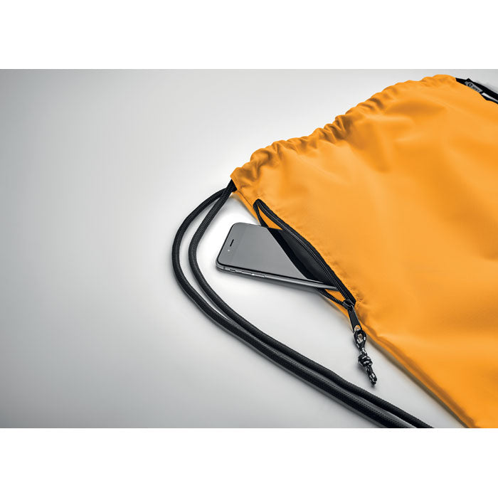 NIGHT Large Drawstring Bag With Side Zippered Outer Pocket