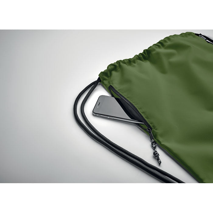NIGHT Large Drawstring Bag With Side Zippered Outer Pocket