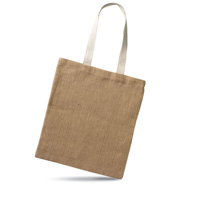 JUHU Jute Shopping Bag With Cotton Handles