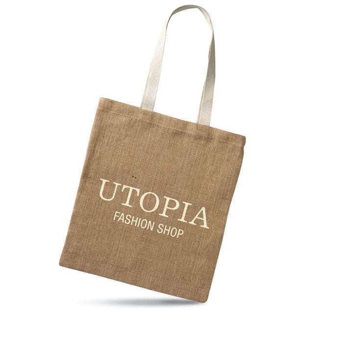 JUHU Jute Shopping Bag With Cotton Handles