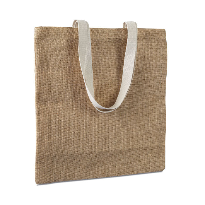 JUHU Jute Shopping Bag With Cotton Handles