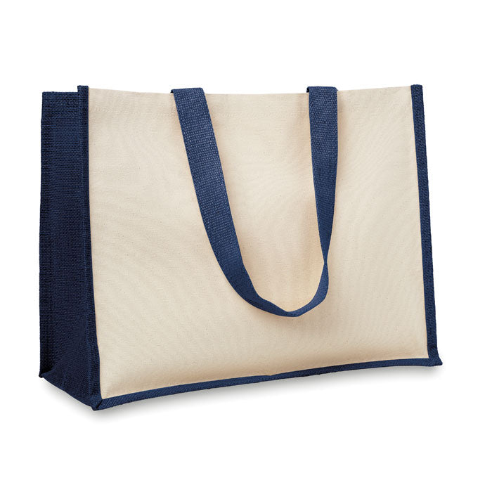 CAMPO DE FIORI Jute Shopping Tote Bag In Canvas And Cotton Webbing