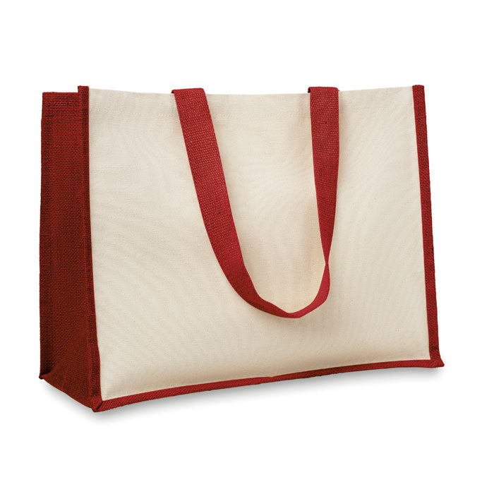 CAMPO DE FIORI Jute Shopping Tote Bag In Canvas And Cotton Webbing