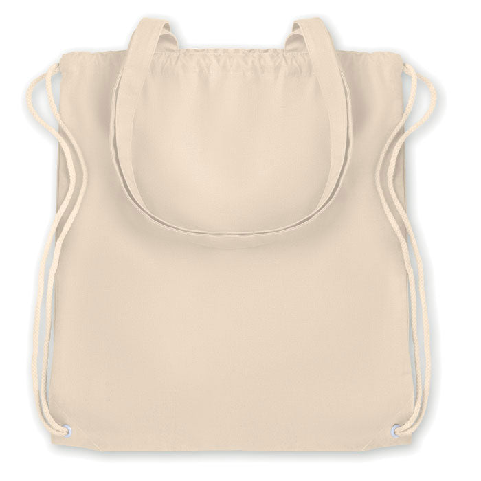 MOIRA Canvas Shopping Bag With Long Handles And Drawstring 220gsm