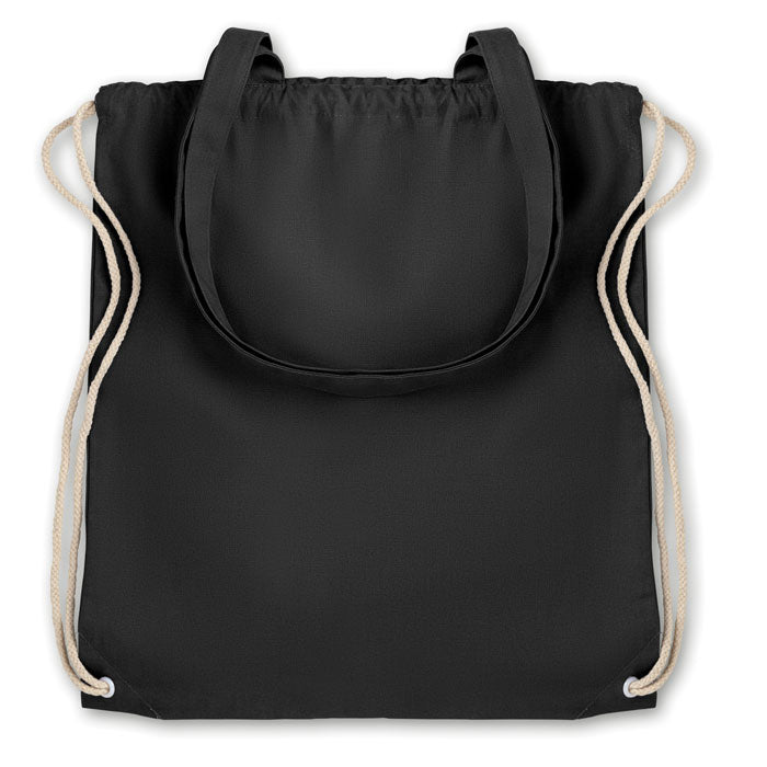MOIRA Canvas Shopping Tote Bag With Long Handles And Drawstring 220gsm
