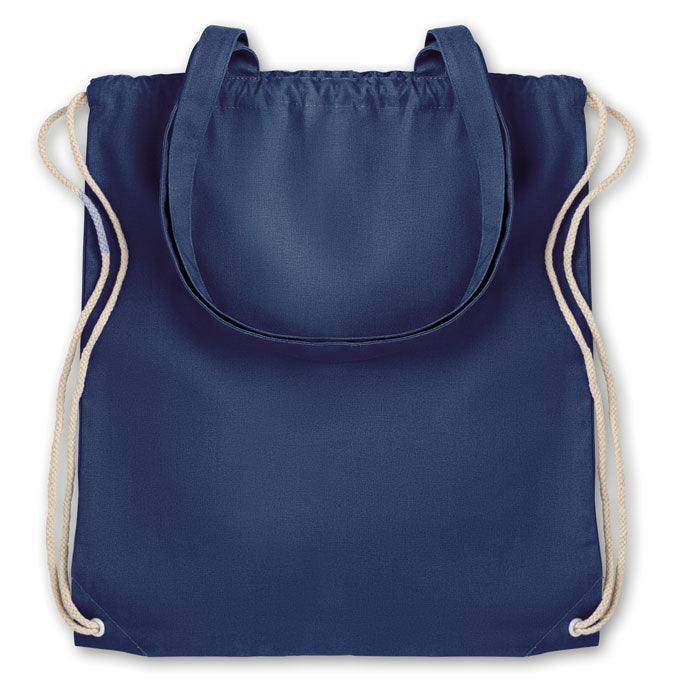 MOIRA Canvas Shopping Tote Bag With Long Handles And Drawstring 220gsm