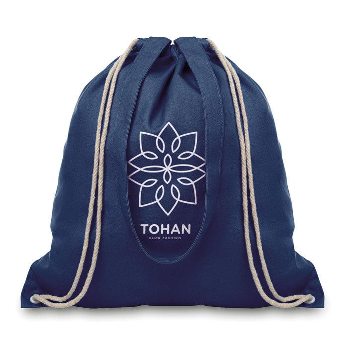MOIRA Canvas Shopping Tote Bag With Long Handles And Drawstring 220gsm