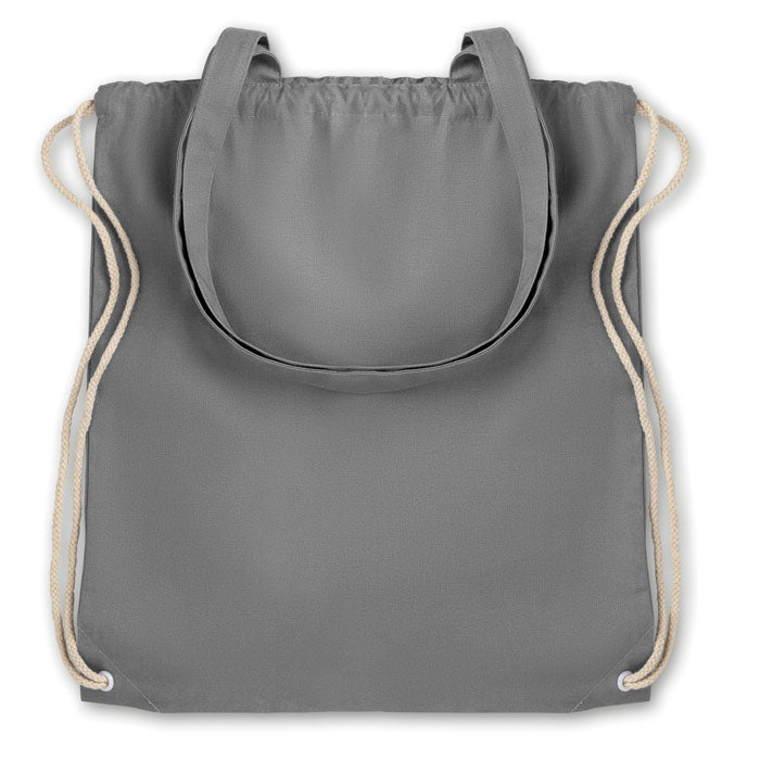 MOIRA Canvas Shopping Tote Bag With Long Handles And Drawstring 220gsm