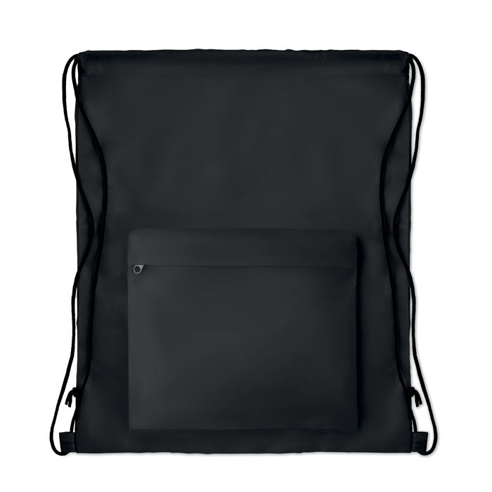 POCKET SHOOP Large Drawstring Bag With Zippered Front Pocket