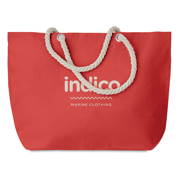 MENORCA Beach Tote Bag / Shopping Bag In Cotton With Cord Handle 220gsm
