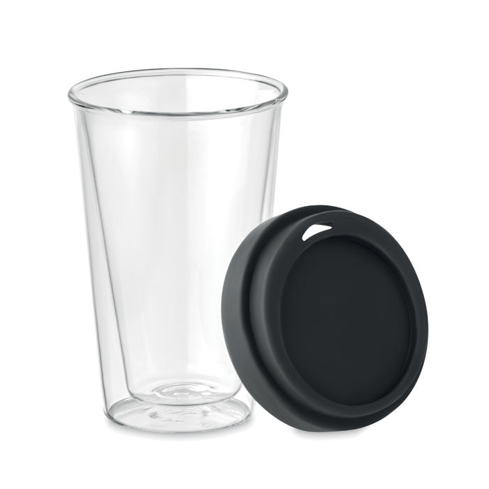 BIELO Double Wall Glass Tumbler With Silicone Lid