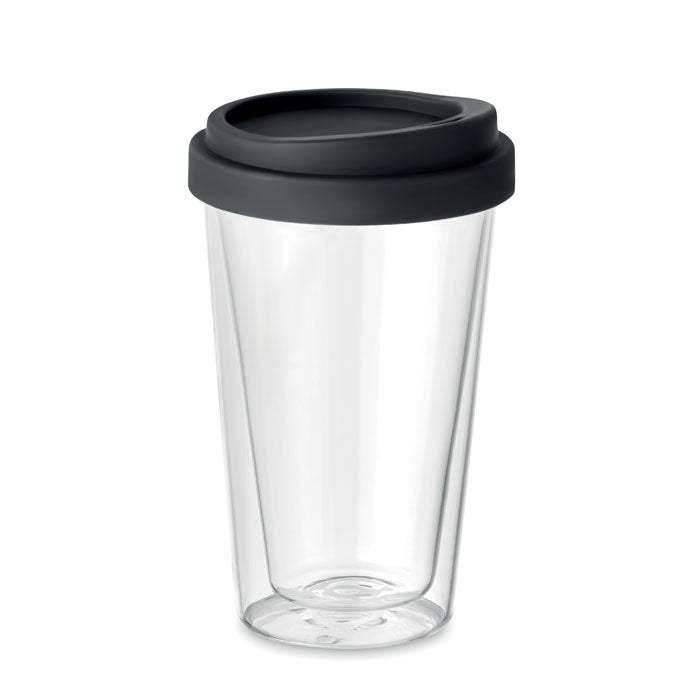 BIELO Double Wall Glass Tumbler With Silicone Lid